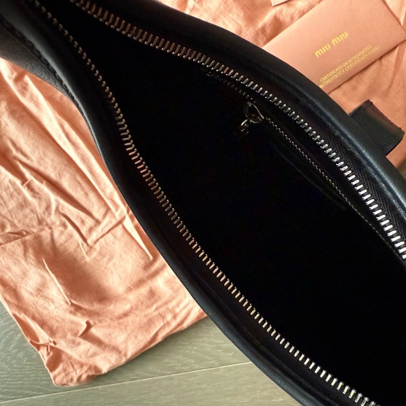 SOLD!! Miu Miu ‘Grace Lux’ Black Leather Women's Hobo Bag - Picture 6 of 8